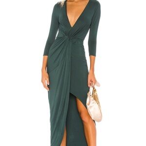 Lovers and friends jersey knit Elegant Green Evening Dress